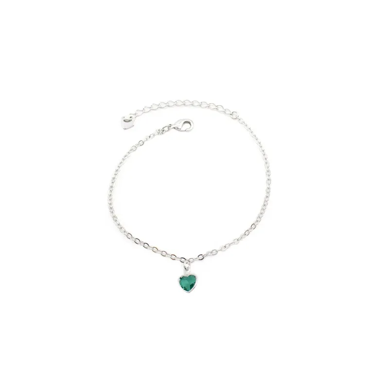 PU696/PULSEIRA DE CORAÇÃO CRISTAL VERDE