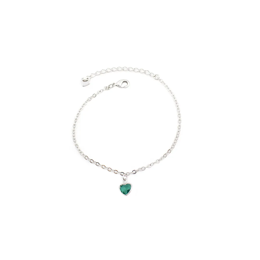 PU696/PULSEIRA DE CORAÇÃO CRISTAL VERDE