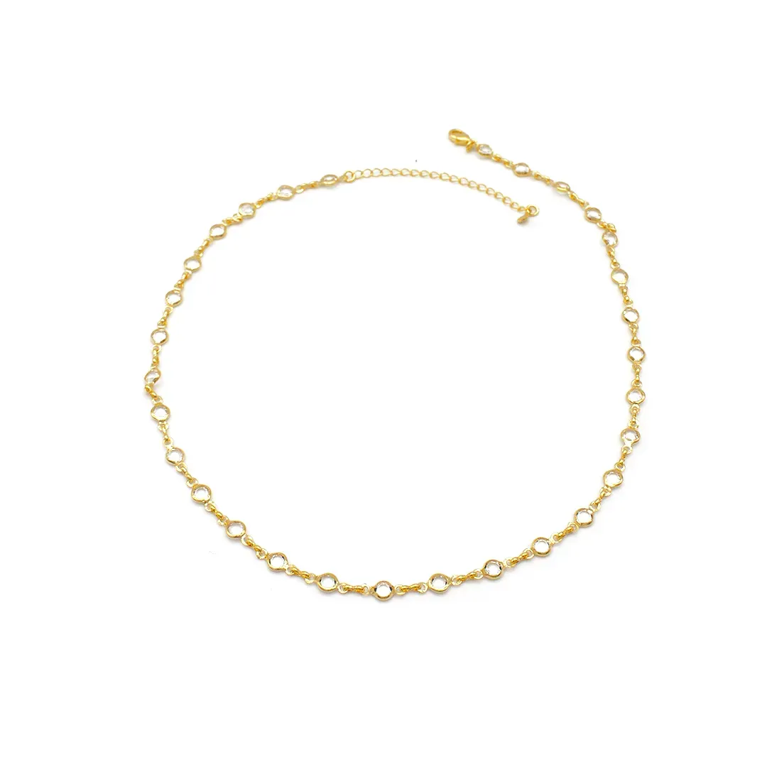 CKN0292/CHOKER DE ESFERAS CRISTAIS